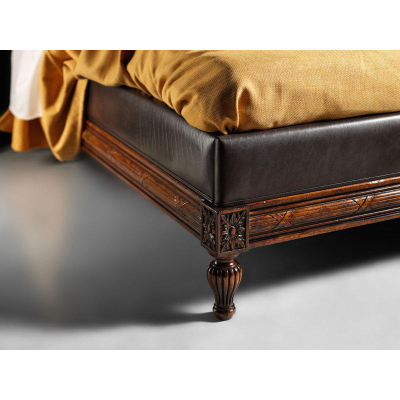 King Solid Wood and Upholstered Standard Bed