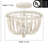 3 Light Farmhouse Wood Bead Semi Flush Mount Ceiling Light Chandelier-464977056