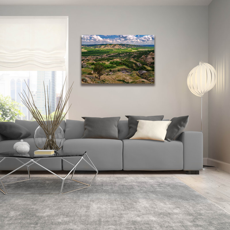 Art mural en verre Latitude Run® «Oxbow Overlook» par Rick Berk, H 24 po x l 36 po x P 0,2 po