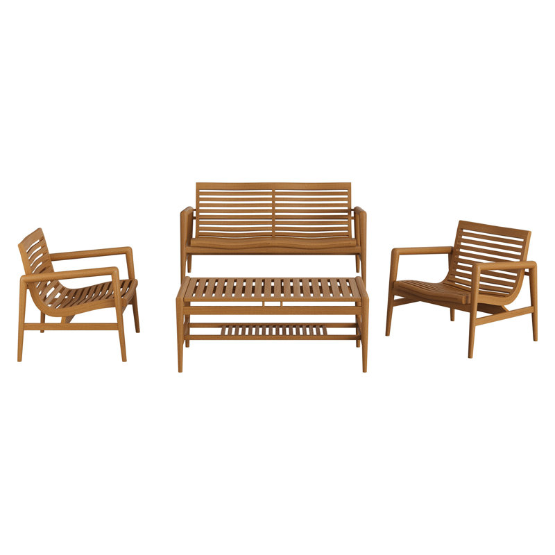 Ensemble de meubles d'extérieur en bois de teck 4 pièces Hayden