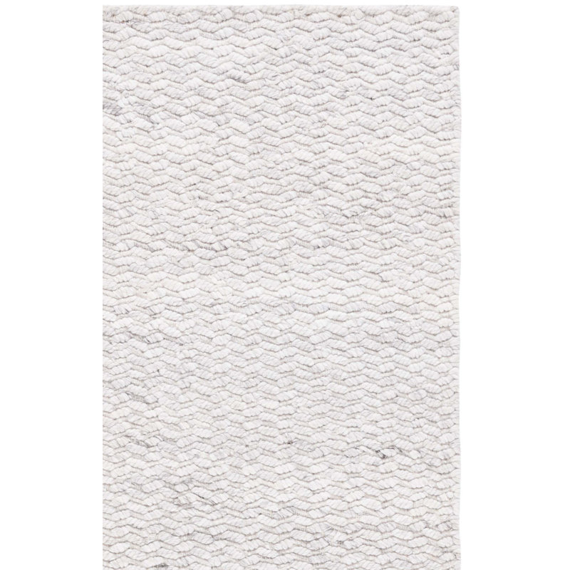 Tissé à la main Eecles recyclé à la main P.E.T. Tapis argenté, Rectangle 4 pi x 6 pi