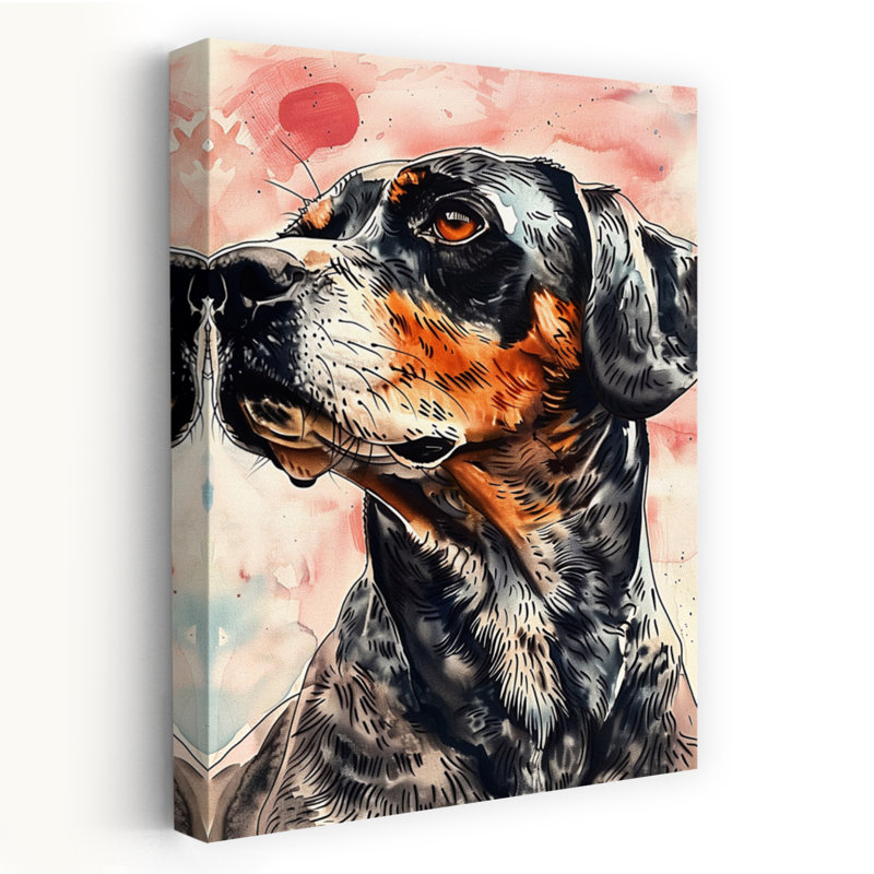 «Expressive Dog Portrait Elegant Vibrant Contemporary Dog Portrait», reproduction d'art, H 18 po x l 12 po