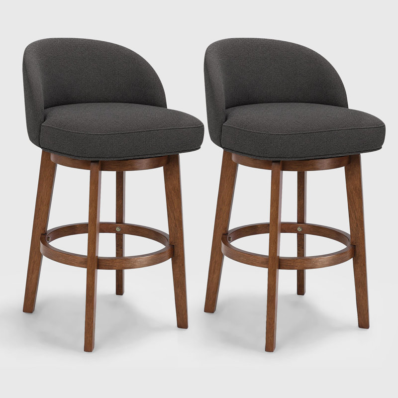 Tabouret de comptoir rotatif H 34,2 po Sheridan, Dark Gray/Linen, 2
