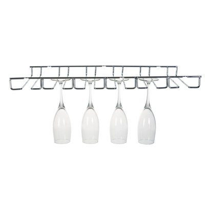 Caserta Hanging Wine Glass Rack in Silver