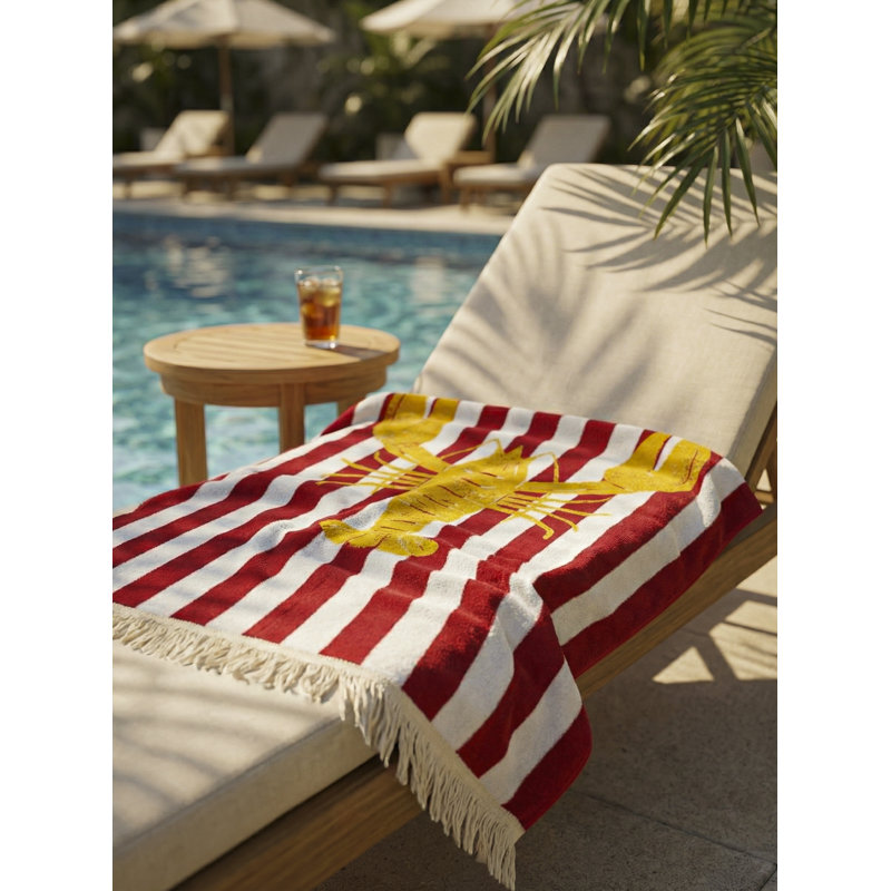 Blue Lobster Point Turkish Cotton Towel, Yellow