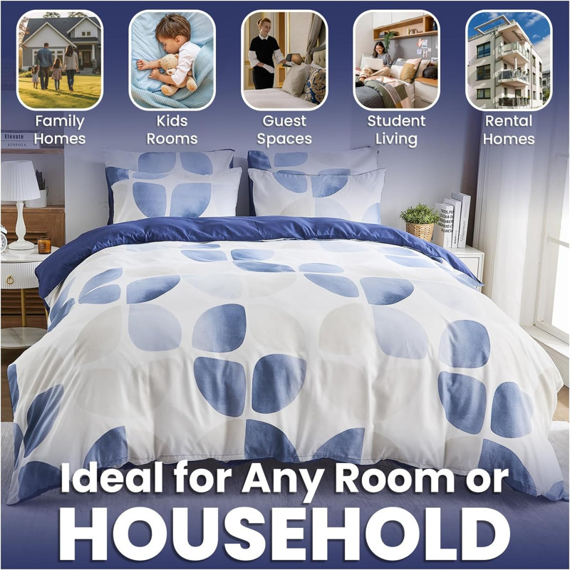 Polyester Duvet Cover Set with Pillowcases Included,  King Duvet Cover + 2 Standard Pillowcases