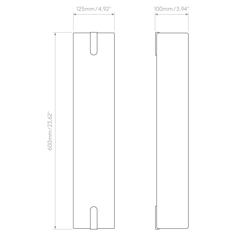 Elba Wall, White, 23.62" H x 4.92" W x 3.94" D