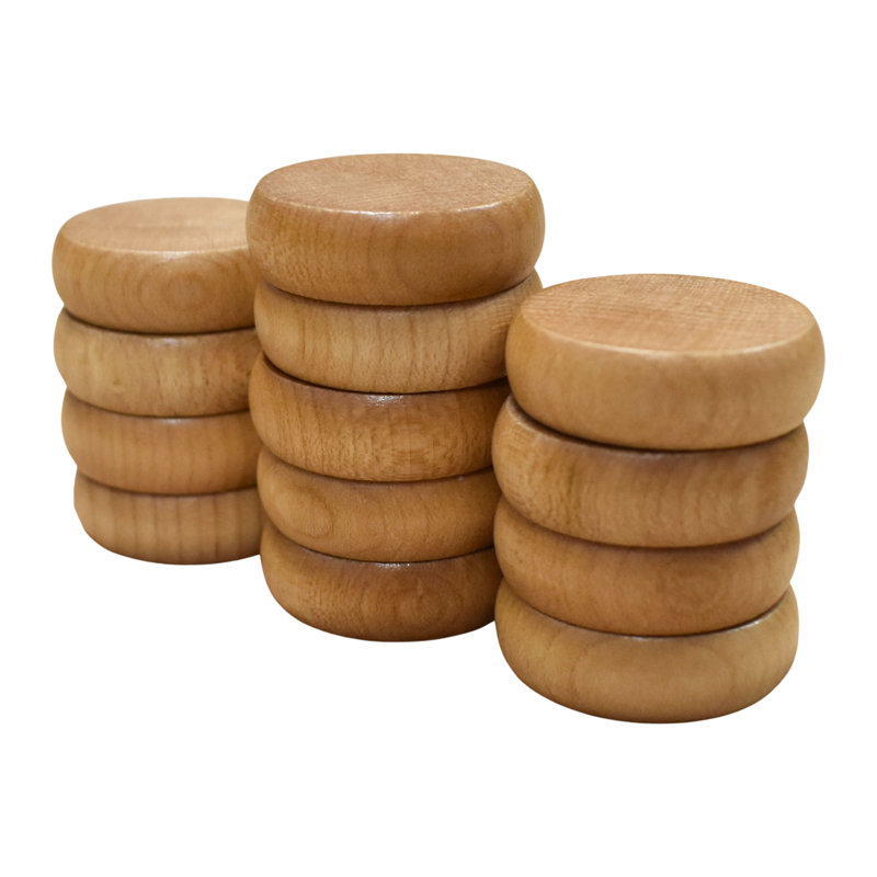 26 disques Crokinole (grands disques - 1 1/4 pouce de diamètre (3,2 cm)), Bleu / naturel