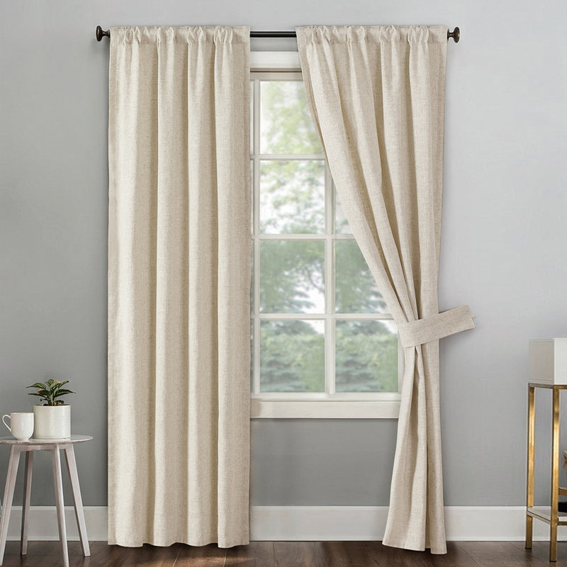 Dodoma Rod Pocket Curtain Panels, Natural, 38" W x 84" L