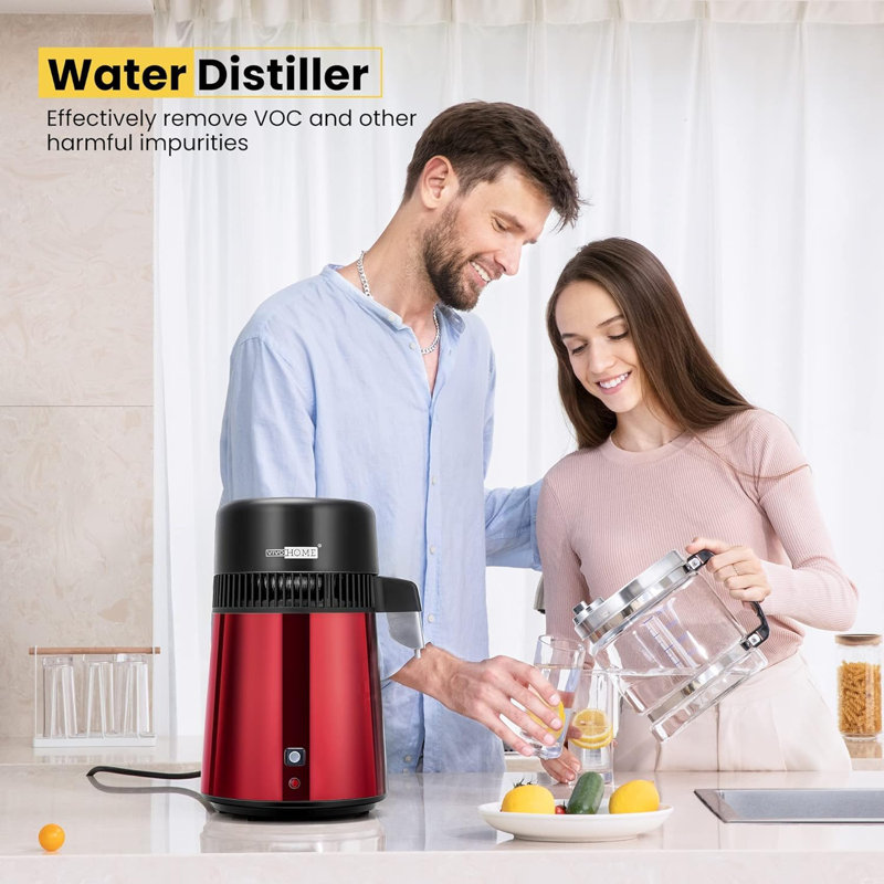 Machine à eau distillée en acier inoxydable avec filtre purificateur Smart Switch