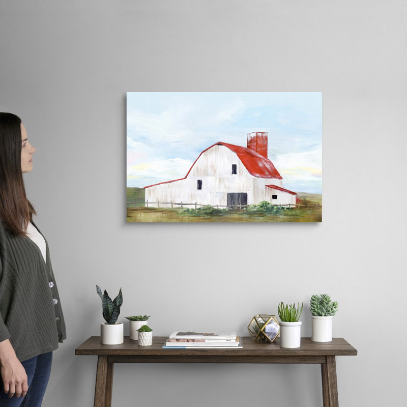 Reproduction d’art sur toile, "Red Barn II" par Isabelle Z, Toile tendue, H 20 po x l 30 po x P 1,25 po