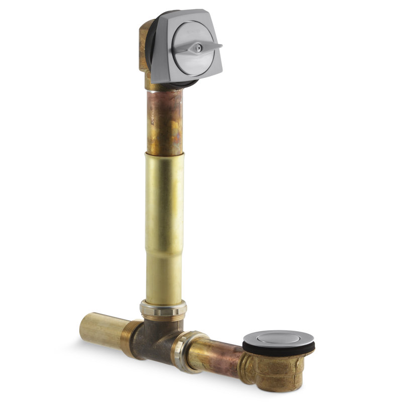 Drain de baignoire à levier 1,5 "avec trop-plein, Chrome brossé