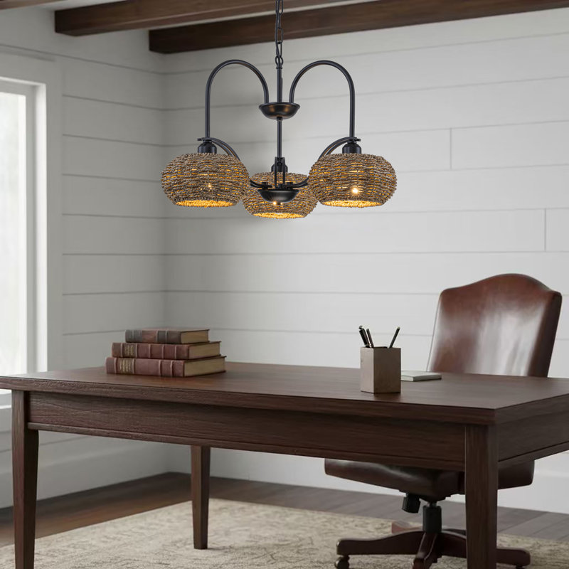 Lustre rustique Modern Farmhouse, H 16 po x l 22 po x P 22 po, 3