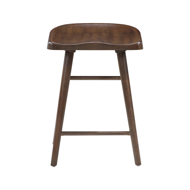 Ensemble de table de salle à manger à hauteur de comptoir brun 7 pièces avec repose-pieds en métal et 6 tabourets