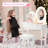 Kids' Vanity Table with Lighted Mirror & Stool, Wooden Makeup Playset for Girls Ages 4-9-1296484013