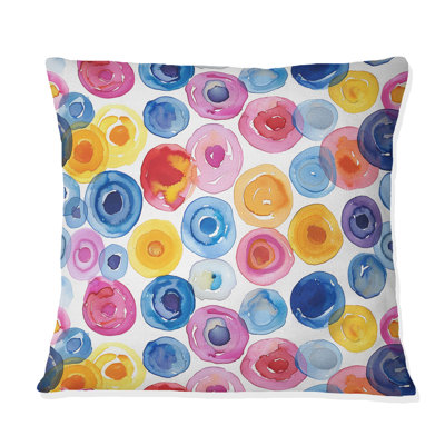 Pink Blue Polka Dot Print - Polka Dot Throw Pillow