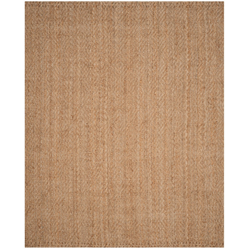 Tapis brun en jute / sisal tissé à plat à la main de couleur erroll Pollux, Rectangle 6 pi x 9 pi