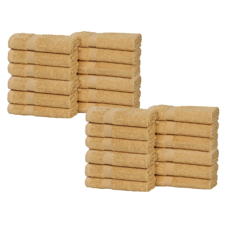  Essuie-mains léger à séchage rapide 100% coton Franklin, Doré, 24 Pieces Towel Set
