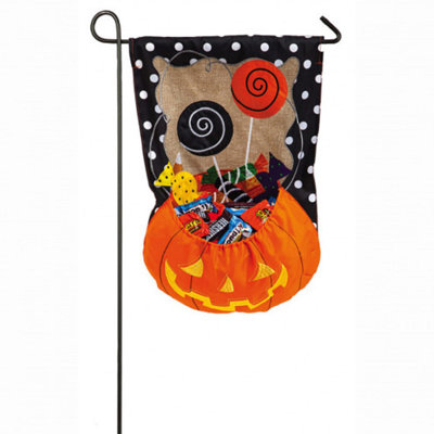 Double Down Double Sided 18'' H x 12.5'' W Burlap Halloween Garden Flag