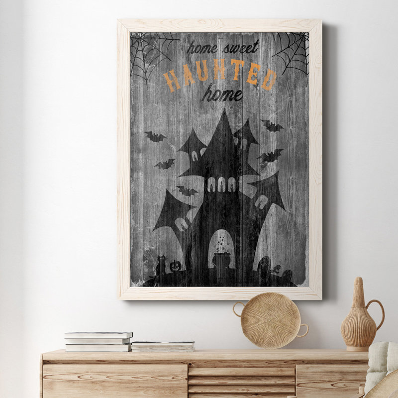 Haunted House - publicités encadrées sur toile, H 31,5 po x l 23,5 po x P 1,5 po, Blanc