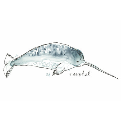 Cetacea Narwhal 1 Piece Wrapped Canvas Painting