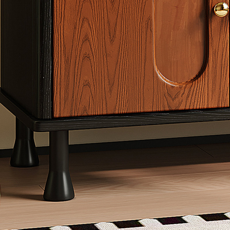 Brown+Black Solid Wood Sideboard