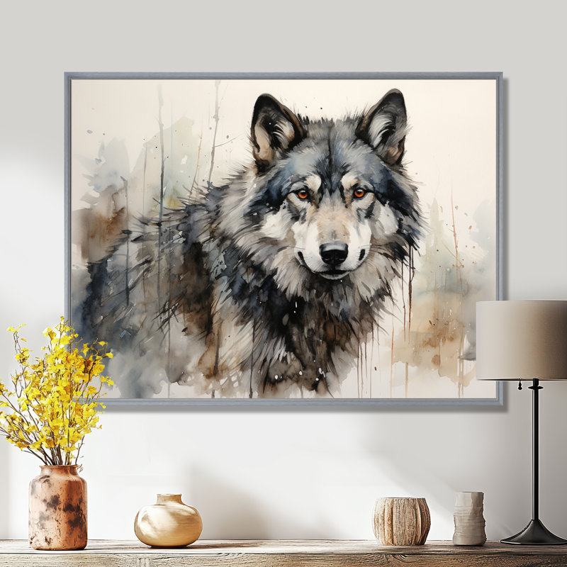 Wolf Lone Wanderer - Wolf Wall Decor, 30" H x 40" W, Silver, Floater Framed Print