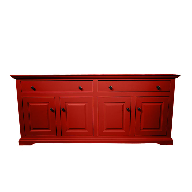 Savannah Solid Wood Traditional Sideboard Buffet, Persimmon Red, 31" H x 70" W x 18" D