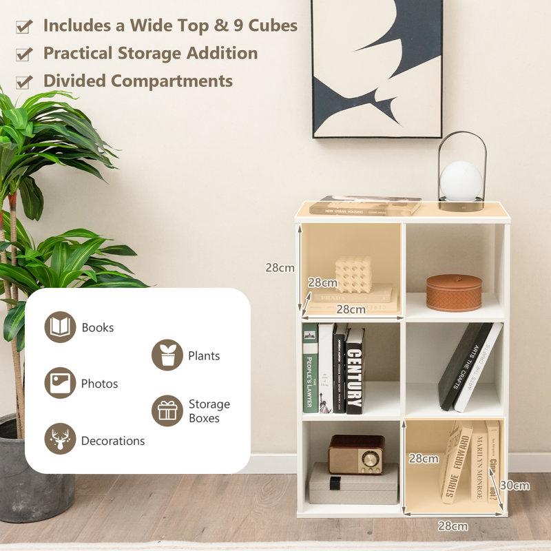 Monaldo 90cm H x 30cm W Cube Bookcase