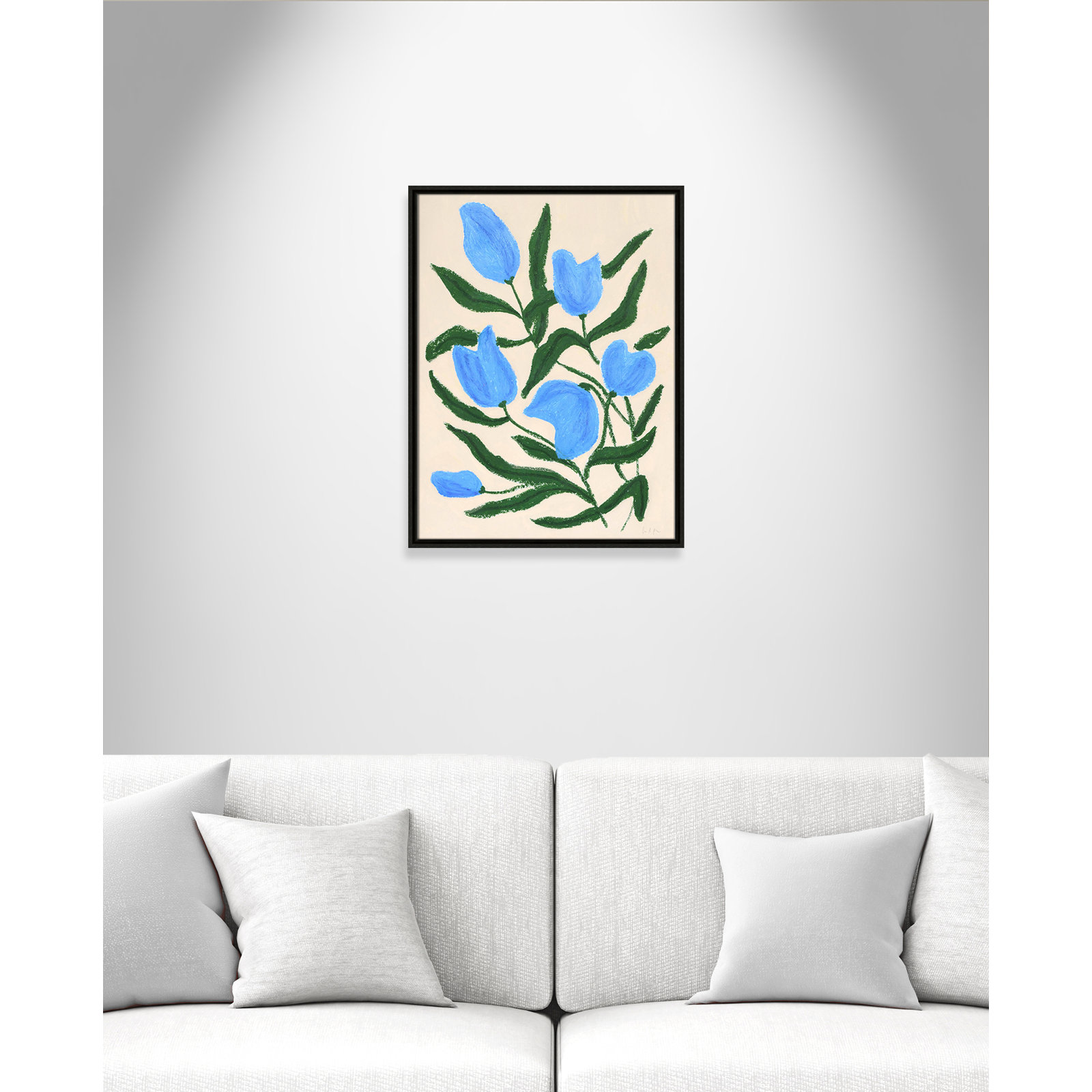 Blue Tulips Print by Camilla Bergqvist, Espresso, 25.5" H x 19.5" W