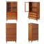 Meuble de rangement en bambou à 5 niveaux, buffet à 3 tiroirs et porte en acrylique avec pattes surélevées