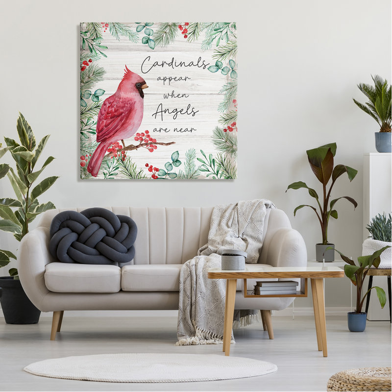 «Cardinals Appear When Angels Near Expression» par ND Art - impression, H 36 po x l 36 po x P 1,5 po, Toile tendue
