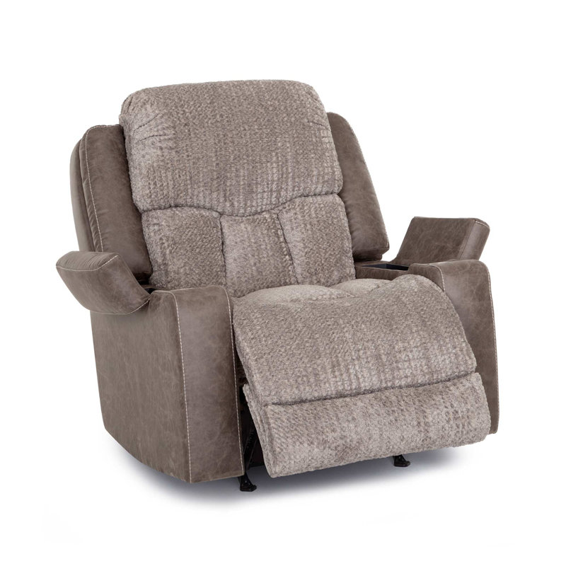 Tyera Power Reclining Rocker Recliner W/ Power Headrest, Dual Arm Storage, Massage, And Cupholders