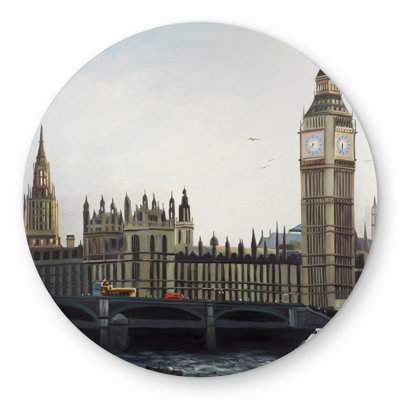 Big Ben Clock Rug | Contemporary Round Outdoor Decor