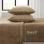 Drap simple taupe - 100% pour la douceur et la détente, brossé des deux côtés, avec taie d'oreiller plate, drap-housse, matelas élastiques de 16 po, 3 pièces vérifiées, velours doux inclus