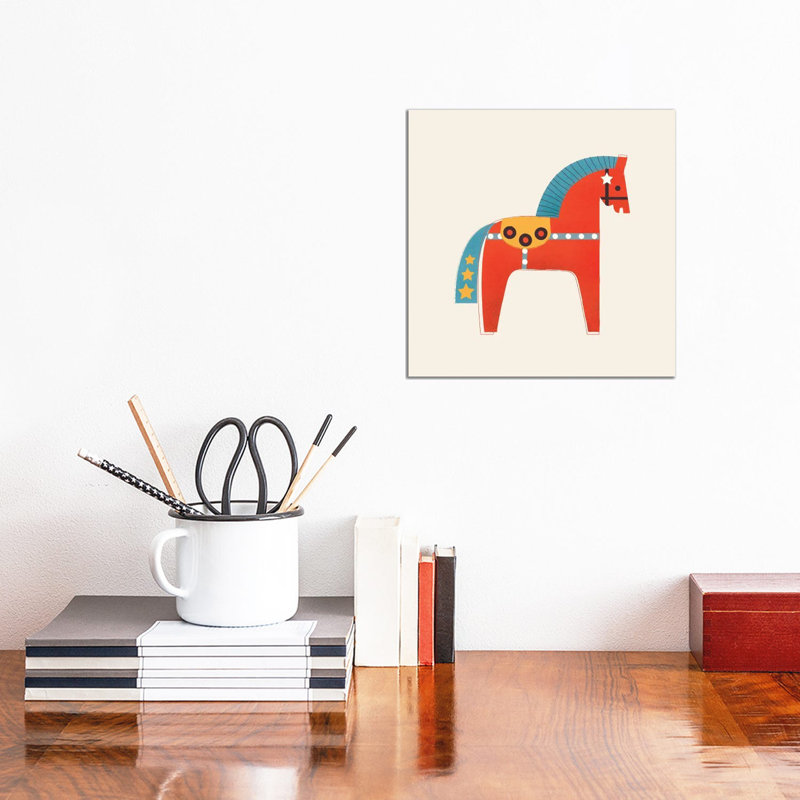 Christmas Horse by Show Me Mars - Gallery-Wrapped Canvas Giclée on Canvas, 30.48 cm H x 30.48 cm W, Canvas