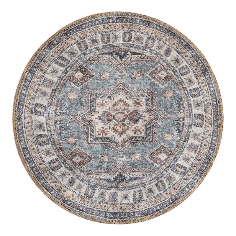Marquavius Performance Chenille Floral Indoor Rug, Round 2' x 2'