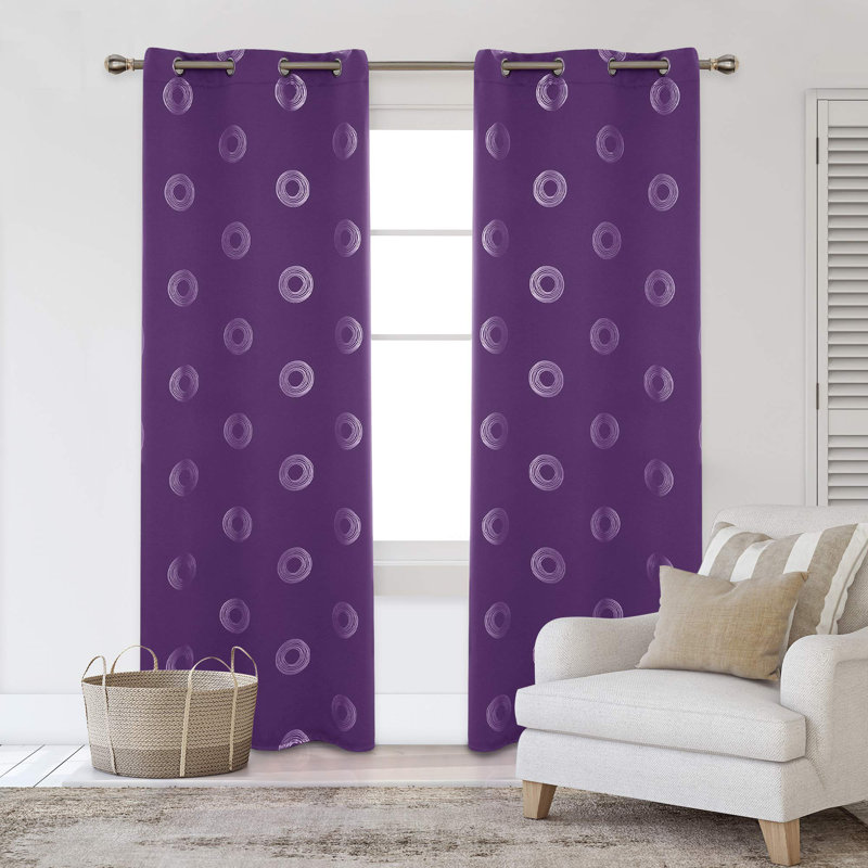 Aquira Room Darkening Curtain Pair, 42" W x 45" L, Purple Grape