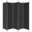 Paravent 5 panneaux diviseur d'intimité noir 98,4 x 78,7 po-1951019813