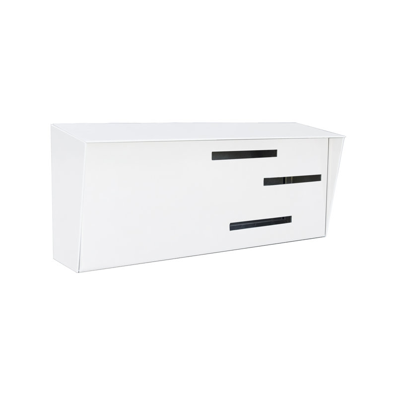 Modern Wall Mounted Mailbox, White