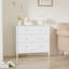 Commode blanche moderne à 3 tiroirs, organisateur en panneau de fibres à densité moyenne durable pour les petits espaces et un rangement efficace