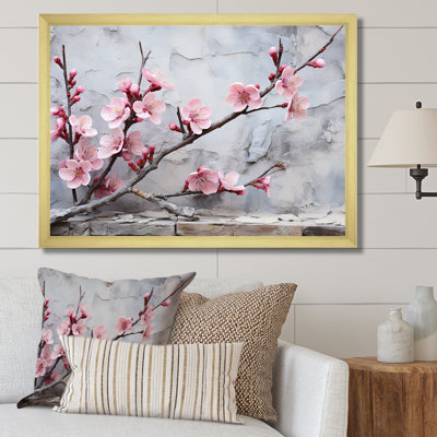 Pink Cherry Blossom End Of Winter Blooms I - Tree Cherry Blossom Wall Art