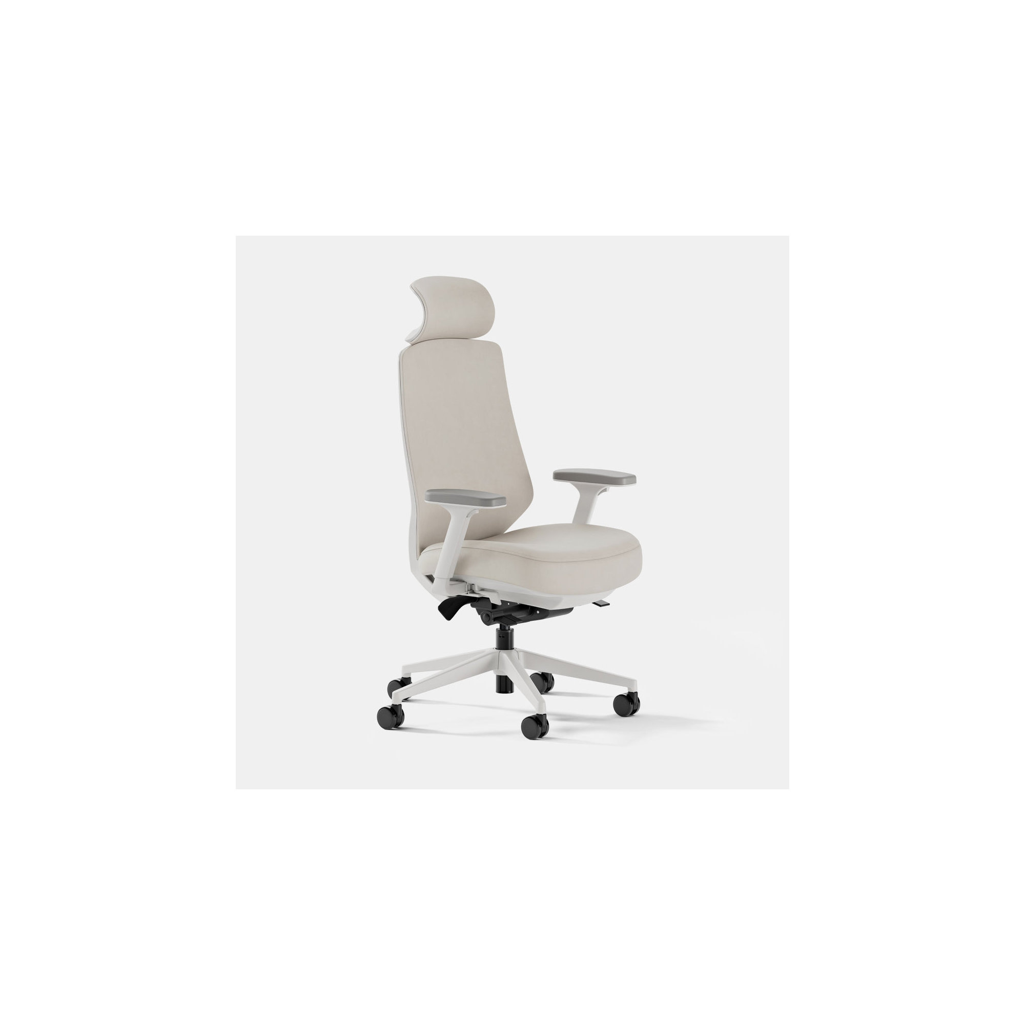 Ergonomic Chair Pro Headrest - Vegan Leather, White/Limestone