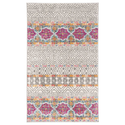 Christa Geometric Gray/Ivory Area Rug