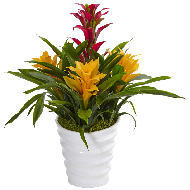 Plante de fleurs artificielle 10 po dans un vase décoratif