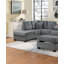 Ensemble de canapé modulaire réversible gris foncé en microfibre 3 pièces