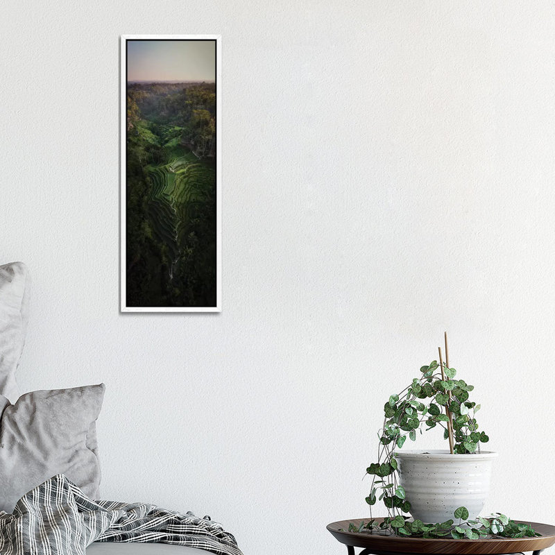 Bali III by Daisuke Uematsu - Panoramic Print on Canvas, 91.44cm H x 30.48cm W x 3.81cm D, White Framed