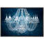 «Blue Glitter», lustre en cristal blanc fantaisie, lumières, art mural contemporain élégant sur toile-93589299-93589296