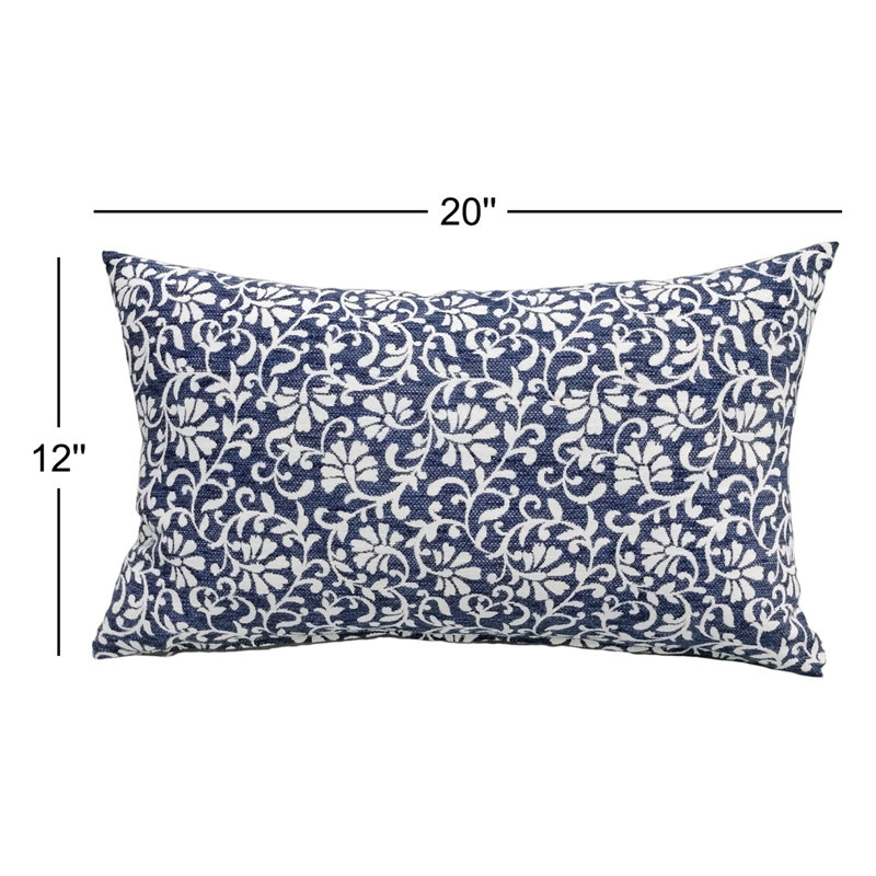 Liza Pillow Cover & Insert Rectangle in Blue/White