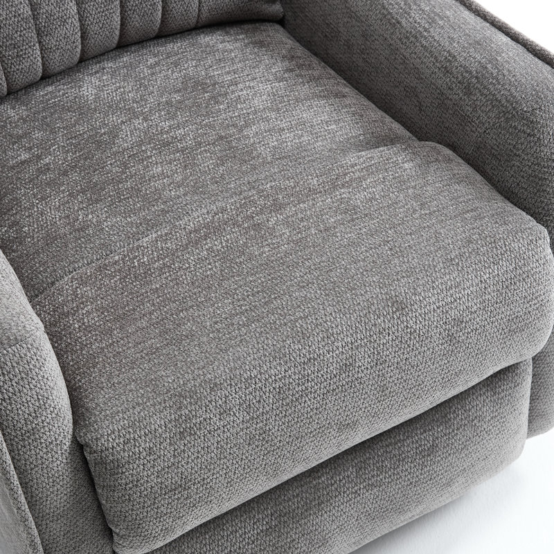 Lila 26.37" W Manual Swivel Rocker Recliner, Swivel Chair with Heated Massage, Gray